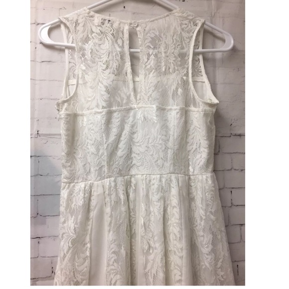 Umgee USA Size M White Lace Sleeveless Mini Dress - Picture 6 of 8